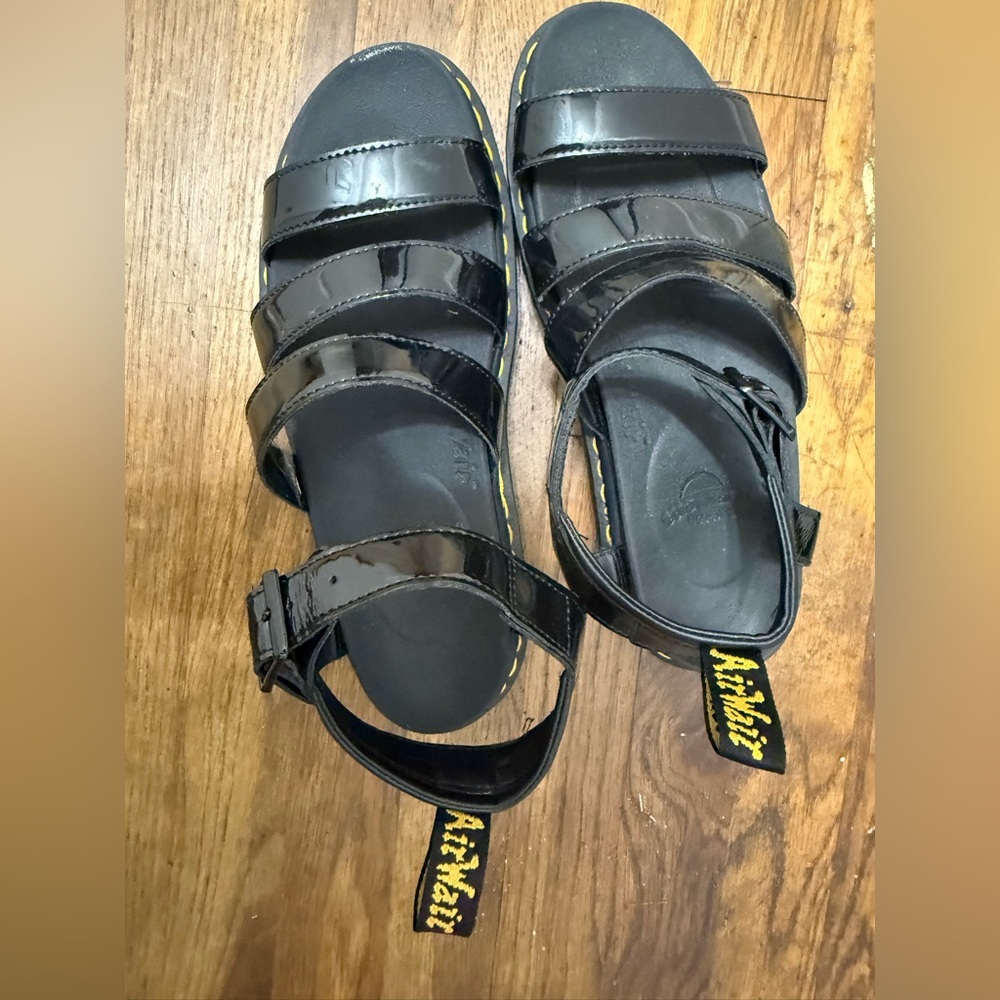 Dr. Martens Glossy Black Sandals
